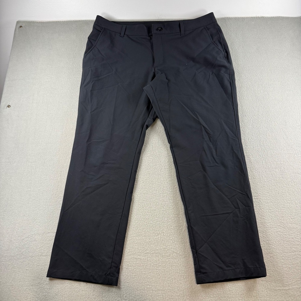 Under Armour Mens 40x30 Golf Pants Black Flat Front Performance Trousers